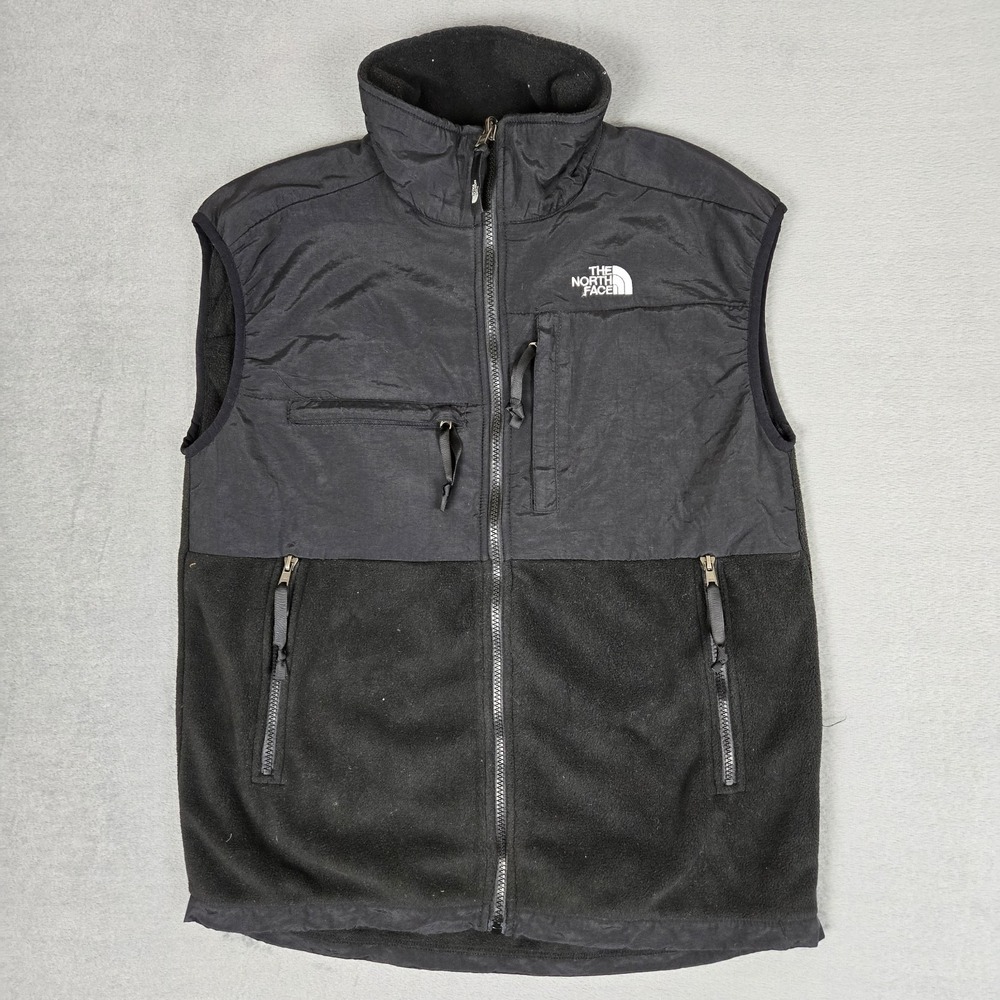 The North Face Vest Mens Large Denali Full Zip Fleece Black Polartec EUC